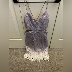 Purple and white floral dress